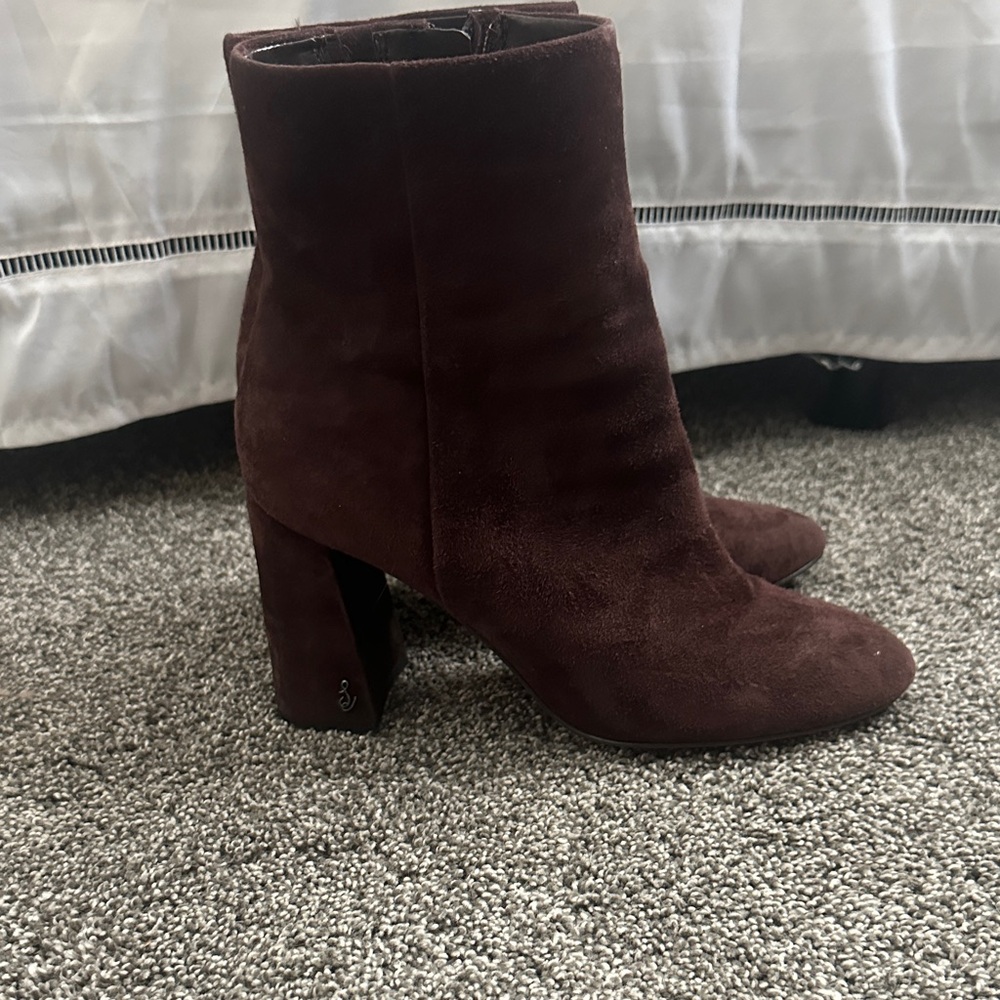 Sam Edelman Dark Brown Suede Heeled Boots